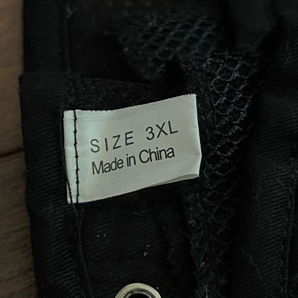 3X mesh black waist center steel boned corset - Picture 6 of 7